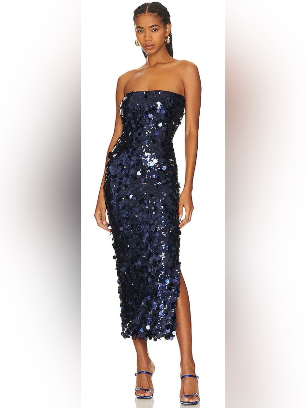 Etiquette Boutique Elegant Navy Sequin Cocktail Dress